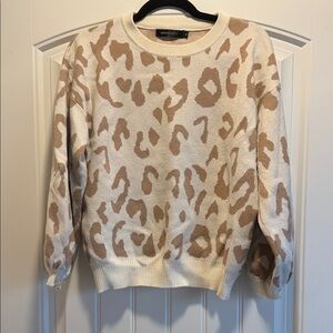 Cream cheetah print sweater
